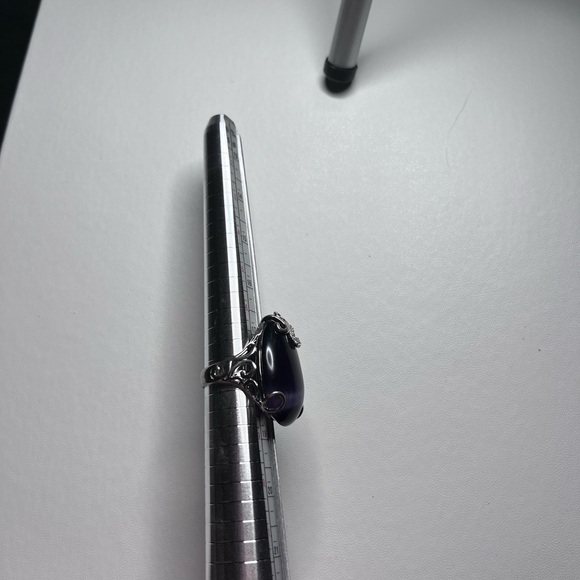 925 Silver Large Cocktail Ring With Amethyst Tiger Eye - Picture 6 of 7